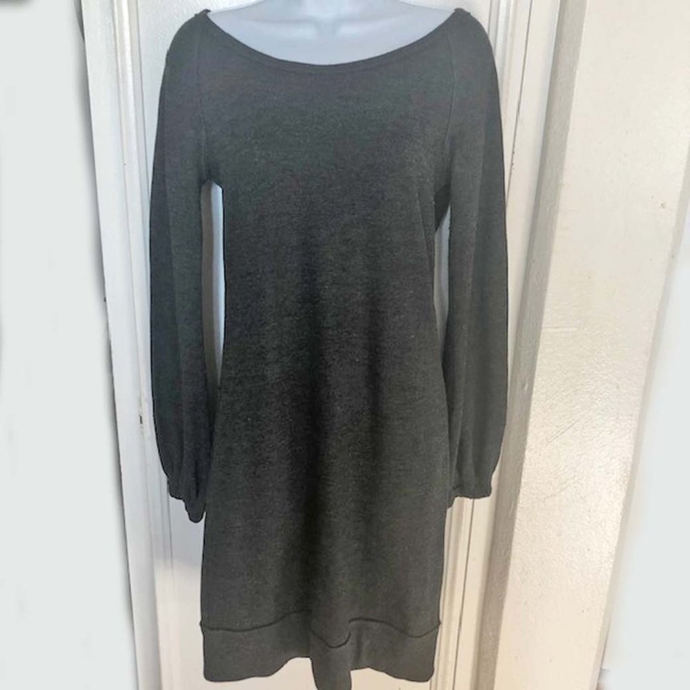 Converse One Star Gray Knit Fleece Sweatshirt Dress Size S